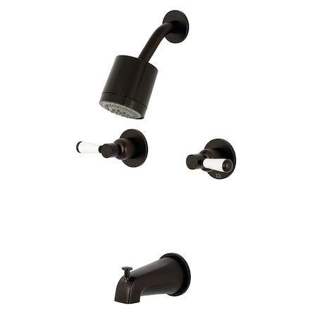 Kingston Brass Tub and Shower Faucet, Oil Rubbed Bronze, Wall Mount KBX8145DPL